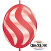 12 inch-es Wavy Stripes White Red Quick Link Lufi (50 db/csomag)