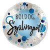 17 inch-es Boldog Szülinapot! Dots & Sparkles Blue Fólia Lufi