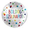 17 inch-es Boldog Szülinapot! Színes Pöttyös Fólia Lufi