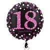 18 inch-es 18-as Happy Birthday Pink Celebration Prismatic Szülinapi Fólia Lufi