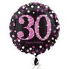 18 inch-es 30-as Happy Birthday Pink Celebration Prismatic Szülinapi Fólia Lufi