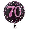 18 inch-es 70-es Happy Birthday Pink Celebration Prismatic Szülinapi Fólia Lufi