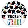 18 inch-es Congrats Grad Színes Kalapmintás Ballagási Fólia Lufi