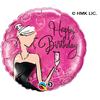 18 inch-es Fekete Ruhás Ünnepi - Birthday Black Dress Szülinapi Héliumos Fólia Lufi