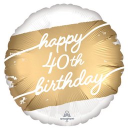 Happy Birthday Golden 40 Szülinapi Fólia Lufi