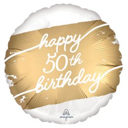 Happy Birthday Golden 50 Szülinapi Fólia Lufi