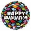 18 inch-es Happy Graduation Brilliant Hats Ballagási Fólia Lufi