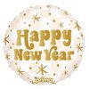 18 inch-es Happy New Year Gold & Neutral Checker Fólia Lufi