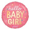 18 inch-es Hello Baby Girl Confetti Fólia Lufi Babaszületésre