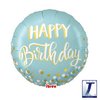 18 inch-es Ibrex Happy Birthday Confetti Blue Pastel Szülinapi Fólia Lufi