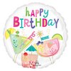 18 inch-es Koktél Mintás - Cocktail Surprise Birthday Szülinapi Fólia Lufi