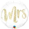 18 inch-es Mrs. Feliratú Glitter Gold Esküvői Fólia Lufi