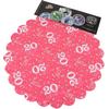 20-as Pink Szülinapi Kerek Dekorációs Textil - 48 cm-es, 24 db-os
