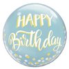 22 inch-es Happy Birthday Pastel Blue Confetti Szülinapi Bubble Lufi