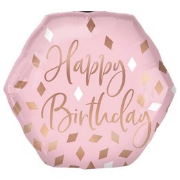 23 inch-es Blush Birthday Super Shape Szülinapi Fólia Lufi