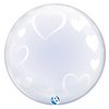 24 inch-es Fehér Szívek Mintás - Hearts Deco Bubbles Lufi