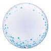 24 inch-es Kék Konfetti Pöttyös Mintás - Blue Confetti Dots Deco Bubbles Lufi