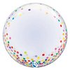 24 inch-es Színes Konfetti Pöttyös Mintás - Colourful Confetti Dots Deco Bubbles Lufi