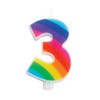 3-as Szivárvány Színű Szülinapi Számgyertya