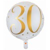18 inch-es 30-as Számos White Gold - Fehér Arany Szülinapi Fólia Lufi