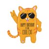 33 inch-es Happy Birthday Cool Cat Fólia Lufi
