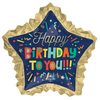 34 inch-es Bright Birthday Block Szülinapi Fólia Lufi
