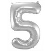 34 inch-es 5 Ezüst - Silver Számos Super Shape Fólia Lufi