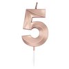 5-ös Metál Rosegold Szülinapi Számgyertya