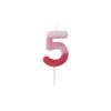 5-ös Rózsaszín Fehér Színátmenetes Szülinapi Számgyertya
