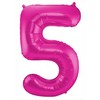 34 inch-es 5 Pink - Shiny Magenta Számos Super Shape Fólia Lufi