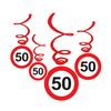 50-es Sebességkorlátozó Születésnapi Függődekoráció - 6 db-os