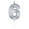 6-os Metál Ezüst Szülinapi Számgyertya