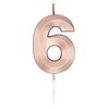 6-os Metál Rosegold Szülinapi Számgyertya