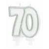 70-es Ezüst Fehér Szülinapi Parti Számgyertya
