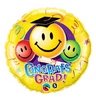 18 inch-es Gratulálunk! - Congrats Grad! Smile Faces Ballagási Héliumos Fólia Lufi
