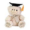 Ballagó Plüss Maci Diploma Kalapban - 20 cm -Krém