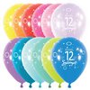 11 inch-es Boldog 12. Szülinapot Assortment Szülinapi Lufi (6 db/csomag)