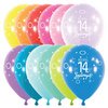 11 inch-es Boldog 14. Szülinapot Assortment Szülinapi Lufi (6 db/csomag)