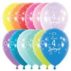 11 inch-es Boldog 4. Szülinapot Assortment Szülinapi Lufi (6 db/csomag)