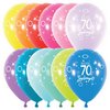 11 inch-es Boldog 70. Szülinapot Assortment Szülinapi Lufi (6 db/csomag)