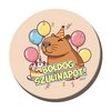Boldog Szülinapot Capibara Mintás Szülinapi Kitűző - 5,5 cm