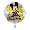 17 inch-es Boldog Szülinapot Feliratú Mikiegér Szülinapi Fólia Lufi
