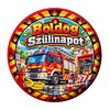 Boldog Szülinapot Tűzoltó Autó Szülinapi Kitűző - 5,5 cm