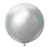 24 inch-es Chrome Ezüst Kerek Latex Lufi (2 db/csomag)