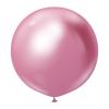 24 inch-es Chrome Pink Kerek Latex Lufi (5 db/csomag)