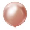 24 inch-es Chrome Rosegold Kerek Latex Lufi (5 db/csomag)