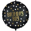 18 inch-es Birthday Boy Black Gold Szülinapi Fólia Lufi
