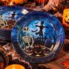 Csontváz Mintás Parti Tányér Halloweenra - 23 cm, 8 db-os