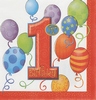First Birthday Balloons - Első Szülinapi Parti Szalvéta - 33 cm x 33 cm, 16 db-os