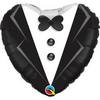 18 inch-es Wedding Tuxedo Esküvői Szív Héliumos Fólia Lufi
